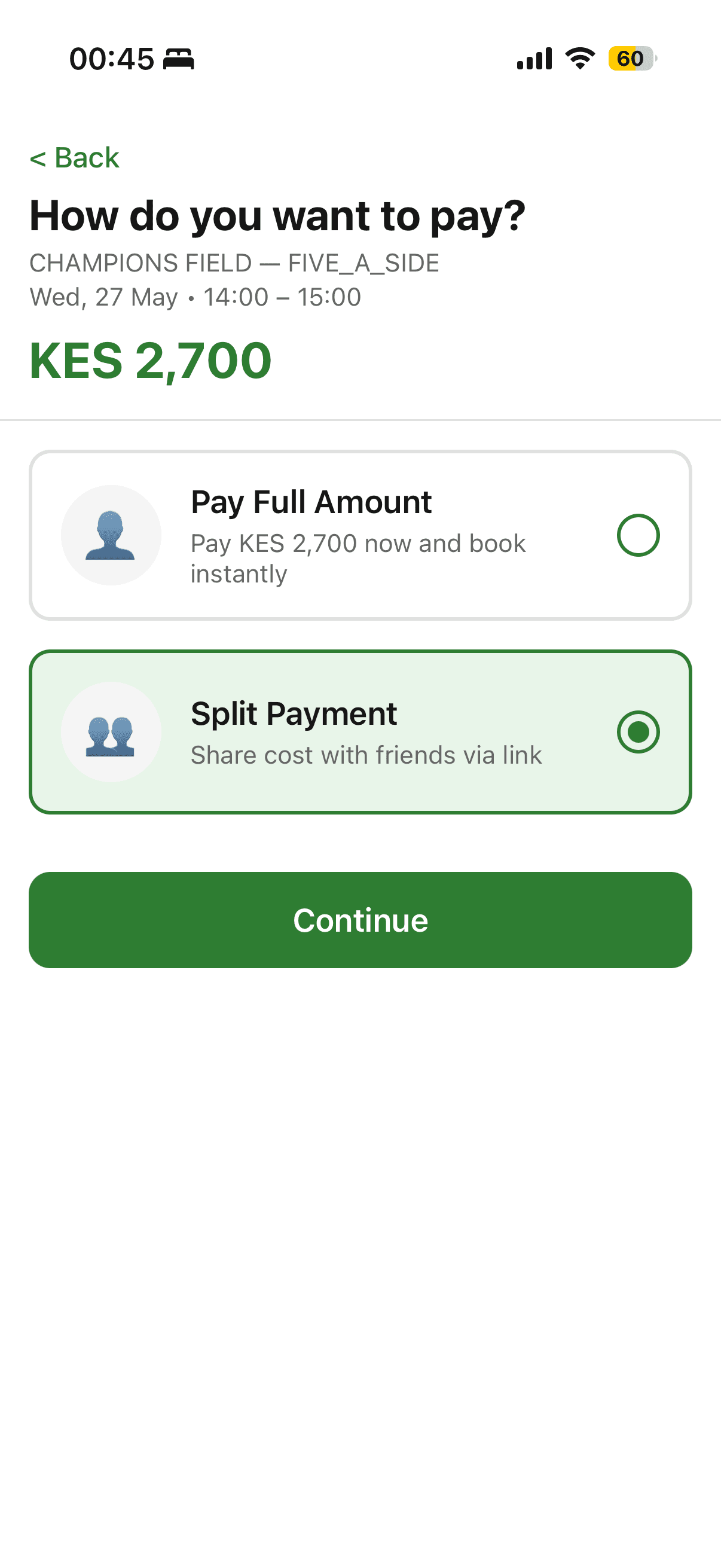 Split the bill — each player pays their share