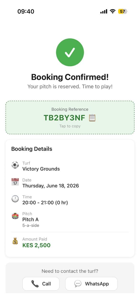 Booking confirmed with reference number